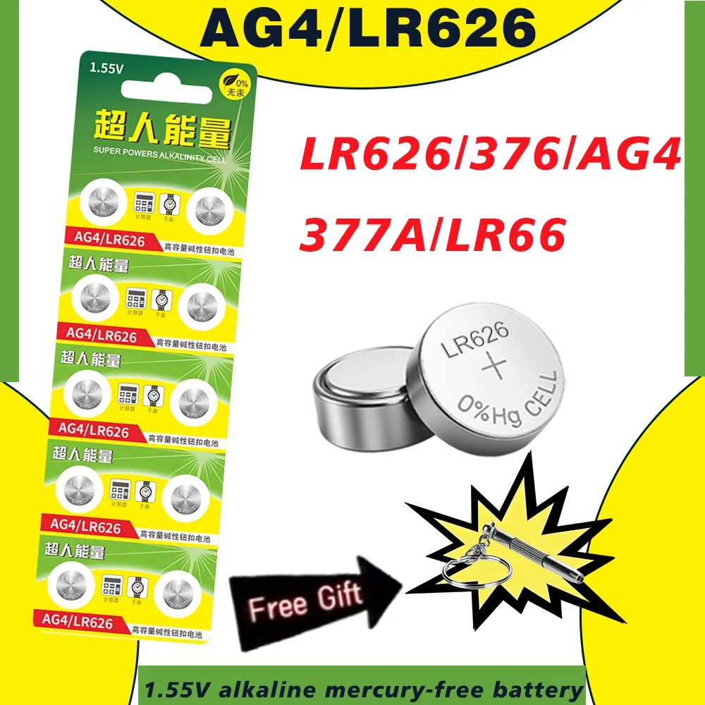 5-50Pcs SR626SW AG4 LR626 377A V377 1.5V Button Cell Batteries High Capacity Alkaline Watch Batteries for Mini Flashlight Toys