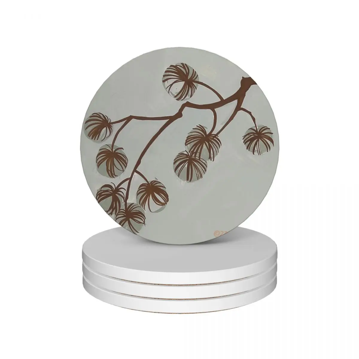 

Pine Needles, after Vernon Grant Ceramic Coasters (Set of 4) cute cup drink set Coasters