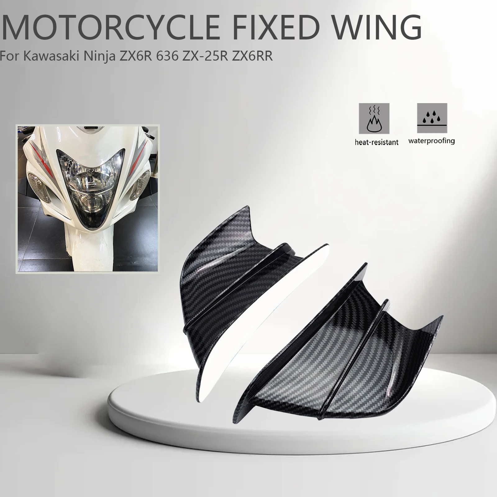 

Motorcycle Fairing Side Winglet Aerodynamic Wing Deflector Spoiler For Kawasaki Ninja ZX6R 636 ZX-25R ZX6RR ZX-6 ZX10R ZX1400