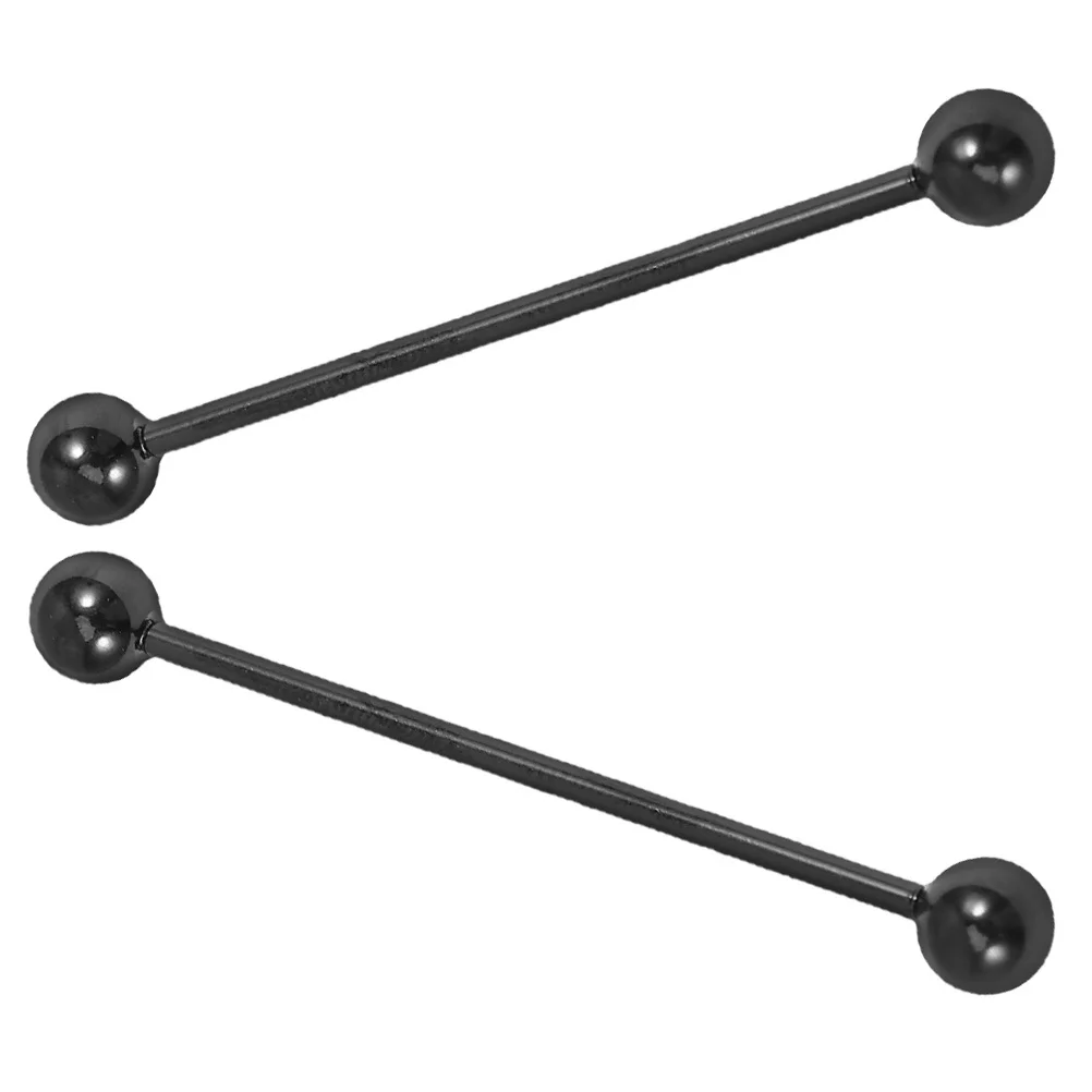 2 قطعة الفولاذ المقاوم للصدأ مطلي الأذن الغضروف إبرة طويلة الصناعية الحديد أقراط موضة ثقب المجوهرات للنساء #4