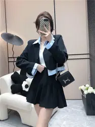 Conjunto de oficina de dos piezas para mujer, trajes de 2 piezas, falda a juego, faldas, Blazer Sexy, traje coreano de verano, 2024