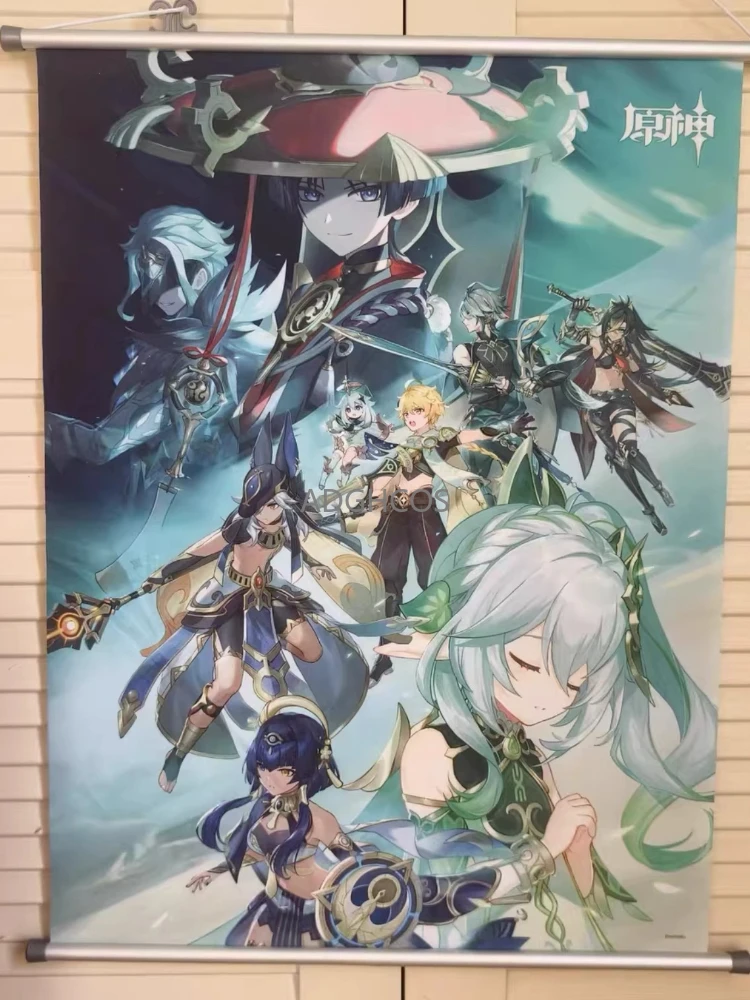 ¡Rollos de Pared Oficiales de Genshin Impact! Pósters de Wanderer Nahida Cyno Alhaitham - Mercancía original en stock