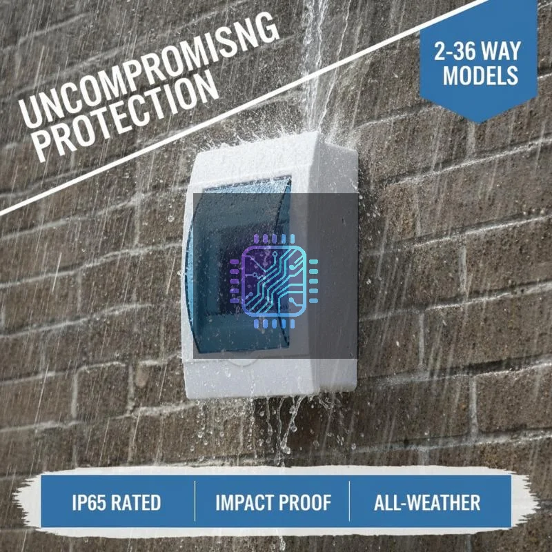 HT Series IP65 Waterproof Distribution Box ABS Electrical Junction Box Outdoor Circuit Breaker Enclosure 3-12 Ways