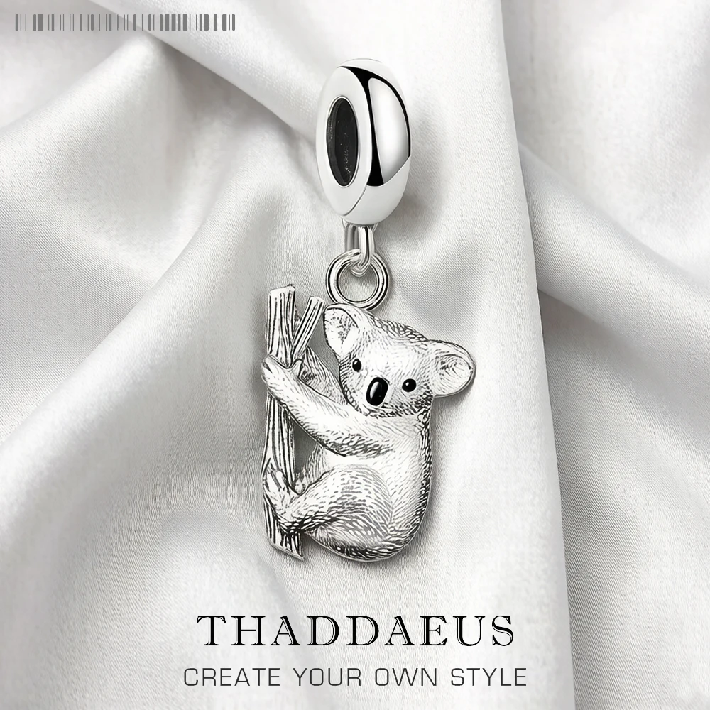 Koala Charm Pendant Spring 925 Sterling Silver Cute Gift For Women Jewelry
