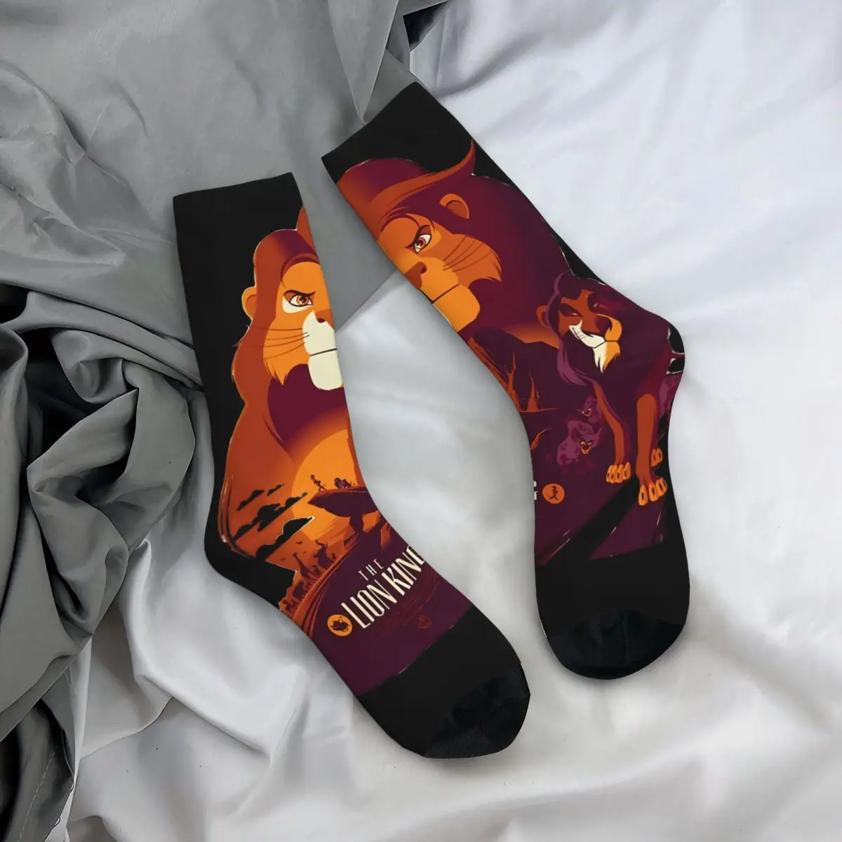 Calcetines de compresión divertidos para hombre, medias divertidas de estilo Retro, Harajuku, El Rey León, Hip Hop, novedad, sin costuras, Crazy, regalo impreso