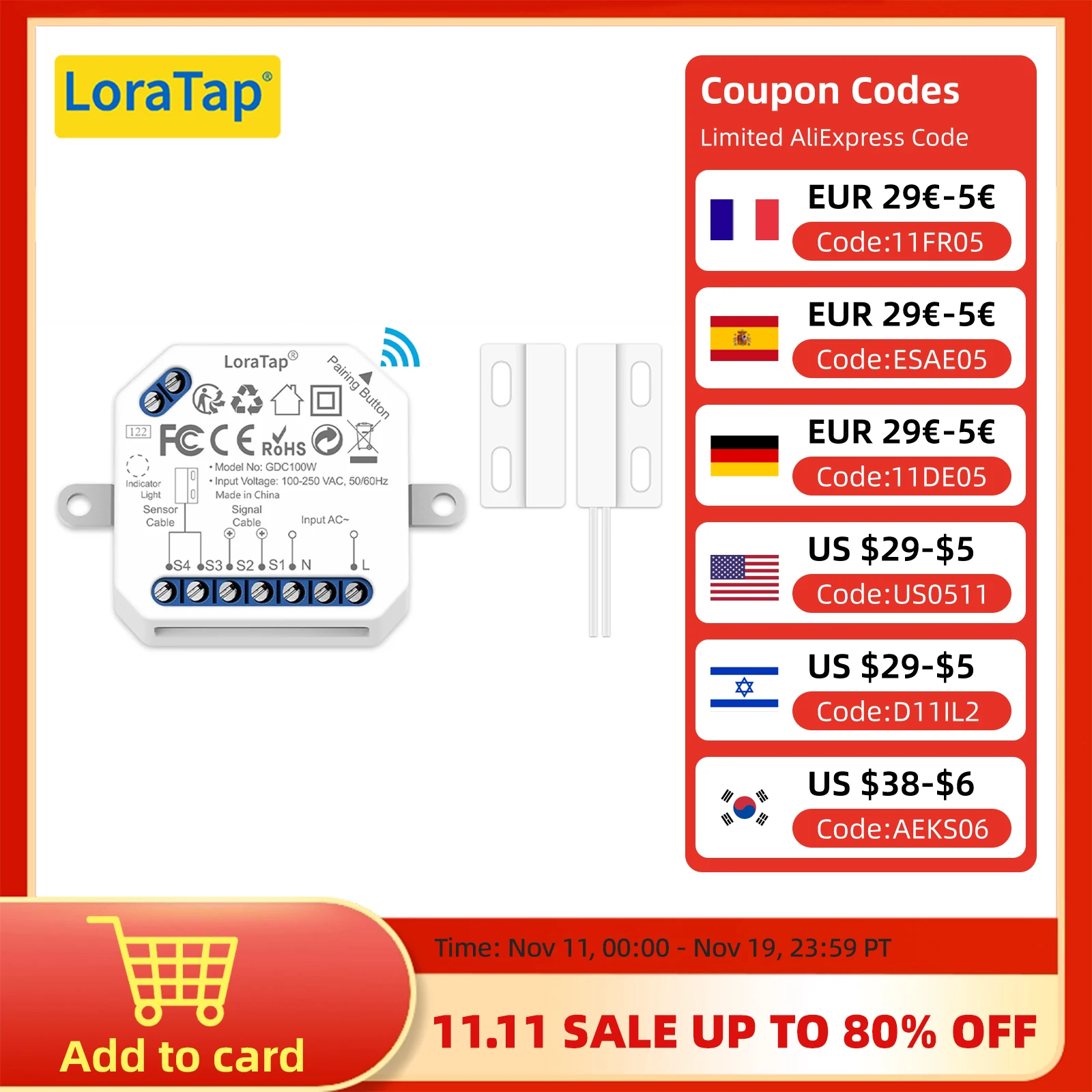 

LoraTap Tuya Smart Life Контроллер для гаражных ворот