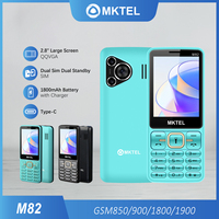 MKTEL M82 Feature Phone 2.4inch Display Dual Sim Dual Standby MTK6261M 1800mAh MP3/MP4/FM/Radio/Bluetooth/GPRS/GSM 850/900/1800/