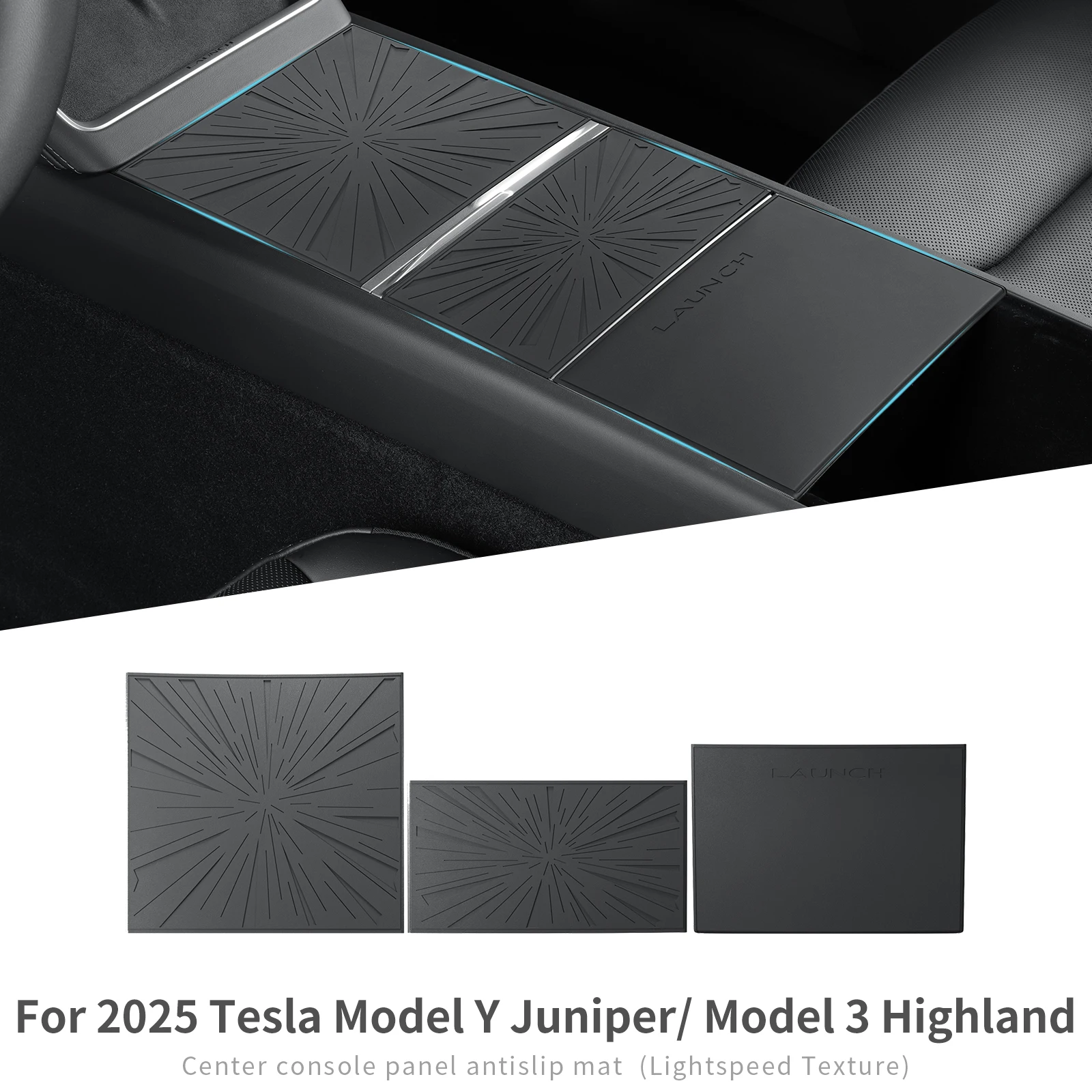 

Central Console Protective Pad For Tesla Model Y Juniper & Model 3 Highland 2025 2026 Silicone Non-Slip Mat Interior Accessories