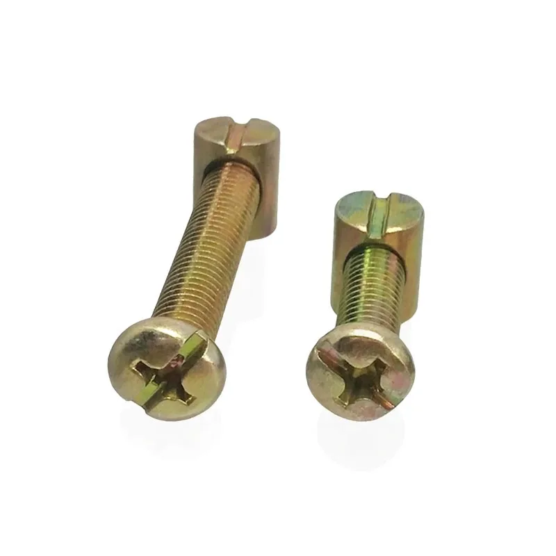 (5 Set) M8 Furniture Hardware Screws Child Bed Accessories Screw Through Hole Nut Bookcase Angle Flat Head Hammer Head Nut