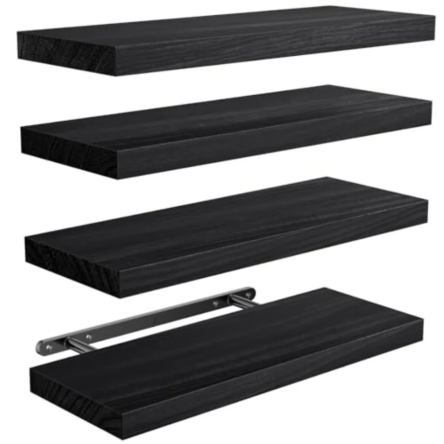 

Floating Shees, Paulownia Wood Wall Shees for Bathroom/Living Room/Bedroom/Kitchen/Home Office, Natural Wood Floating Shelf for