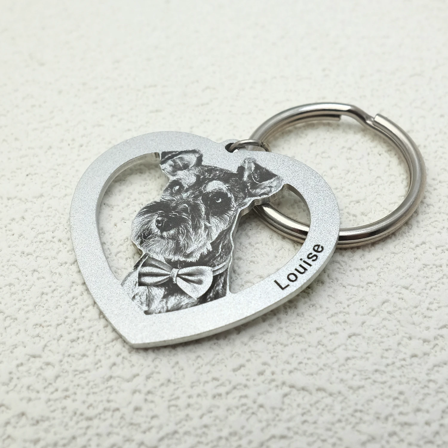 Custom Photo Keychain Personalized Heart Picture Key Chain Cat Dog Portrait Photograph Keyring Customized Memorial Gift