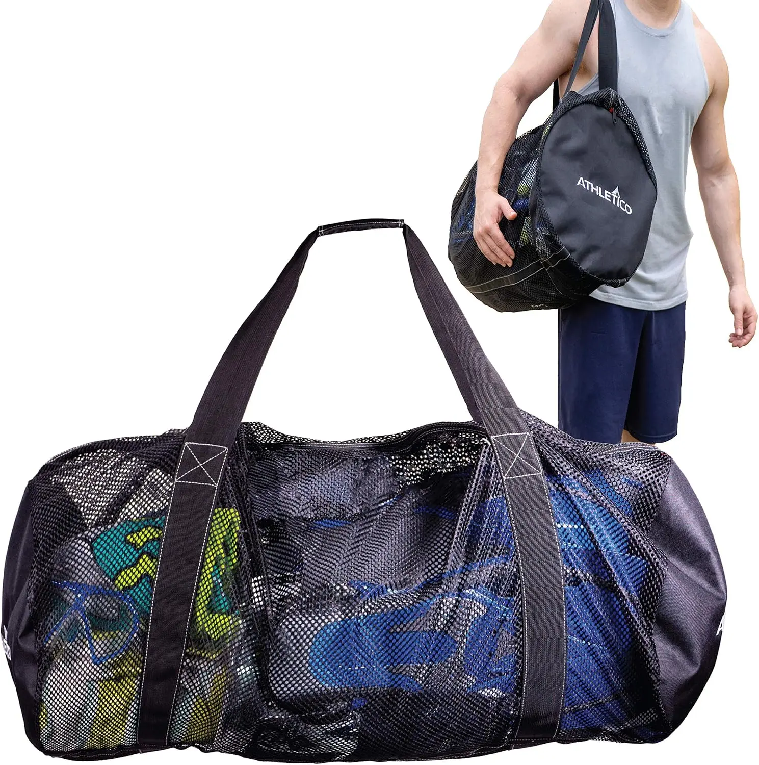 

XL Mesh Dive Duffel Bag for Scuba & Snorkeling Gear - Dry Bag Holds Mask, Fins, Snorkel