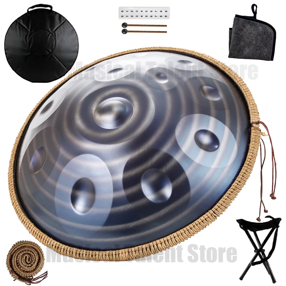 

Handpan D Minor-Stainless Steel Drum for Beginner, 440Hz, 432Hz, 22 "Pantam, Nitriding, Professional Instrument, 9, 10, 12 notes