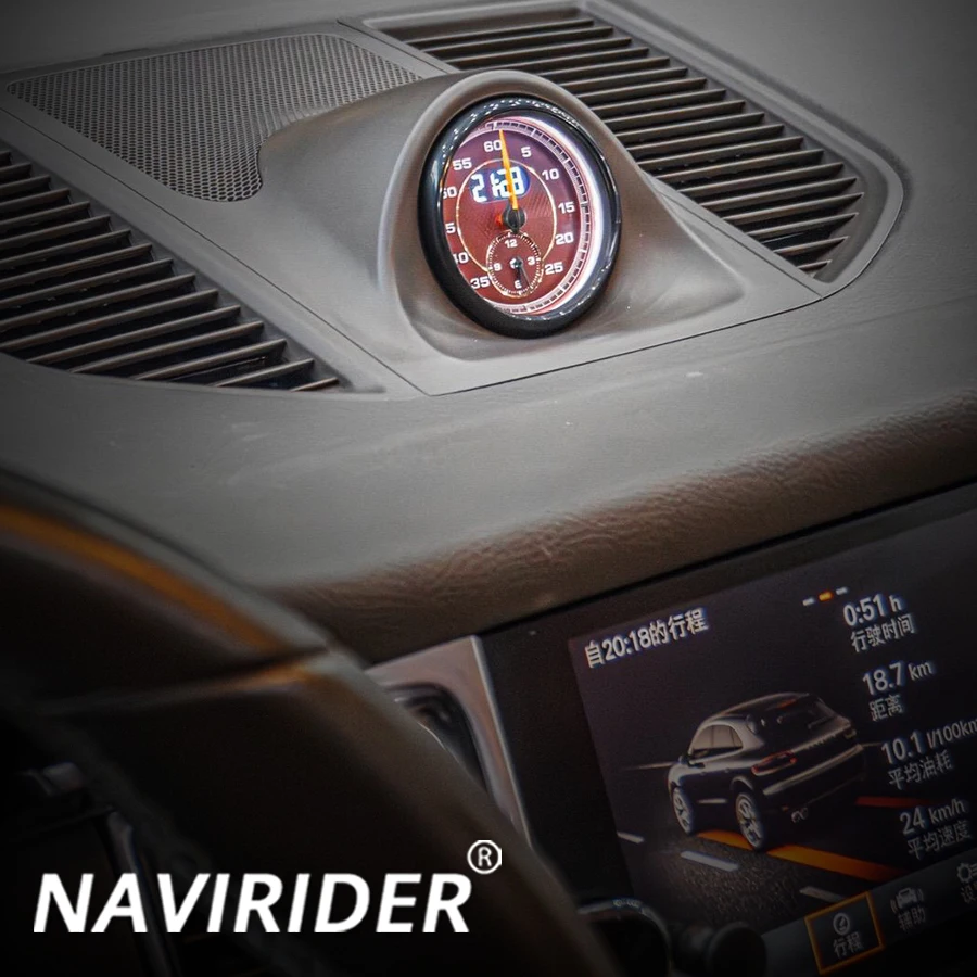 Новое обновление, ЖК-дисплей, автомобильный секундомер для Porsche Macan 2014-2021, внутренняя приборная панель, центральные часы, компас, электронный счетчик времени