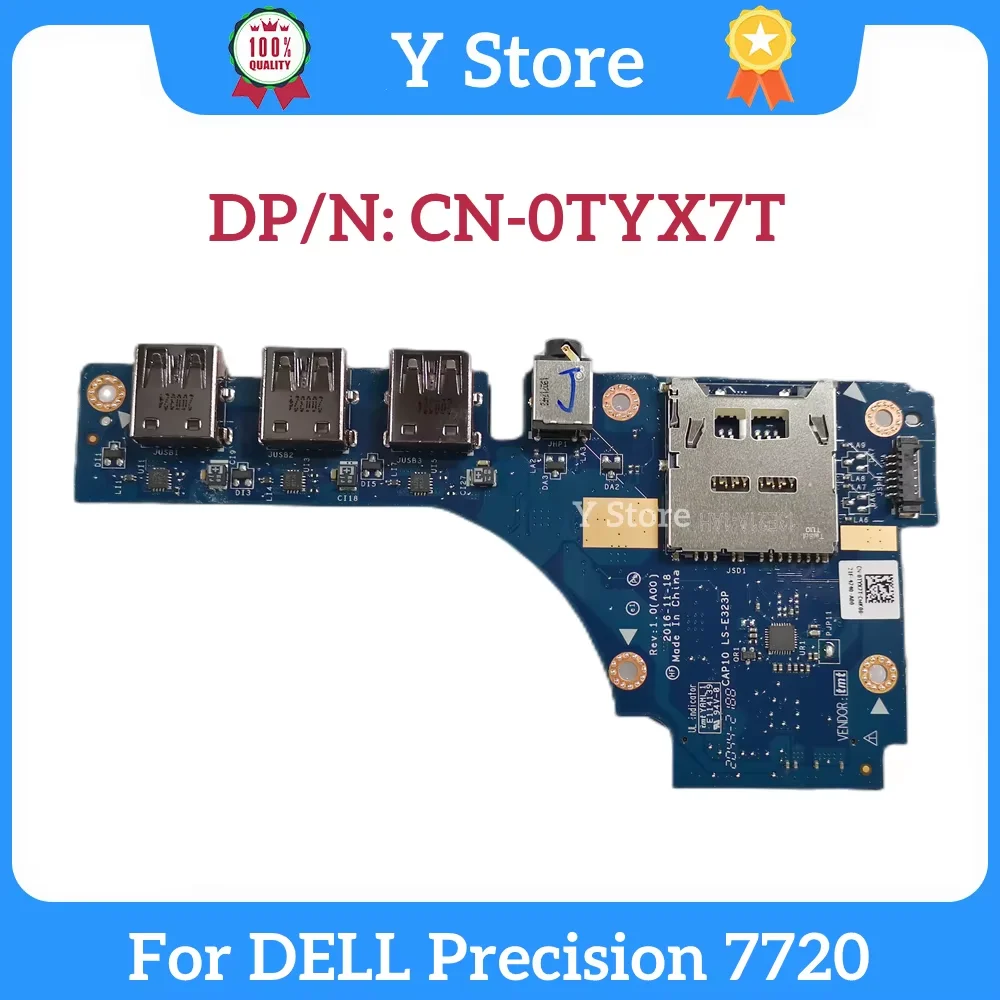 

Y Store, новый оригинальный для DELL Precision 7720, USB-плата, аудиоплата 0TYX7T TYX7T LS-E323P, быстрая доставка
