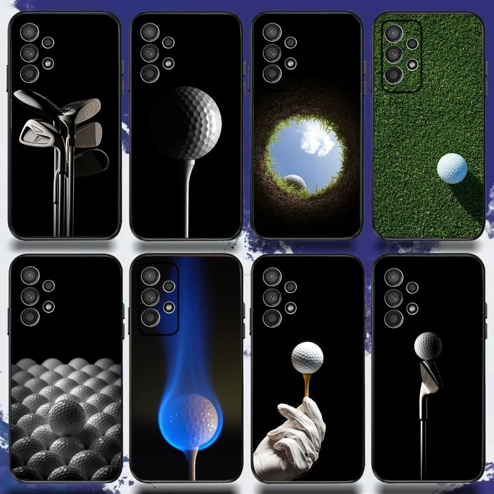 Golf Course Field Phone Case For Samsung S24,S21,S22,S23,S30,Ultra,S20,Plus,Fe,Lite,Note,10,9,5G Black Soft Cover