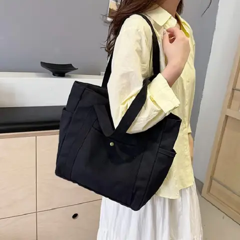 Lejonkungen tygväska i canvas, handväska för arbete, pendlarväska, universitetsstil, studentkläder, bok, axelväska, shoppingväska 8 best sales lejonväska - №3