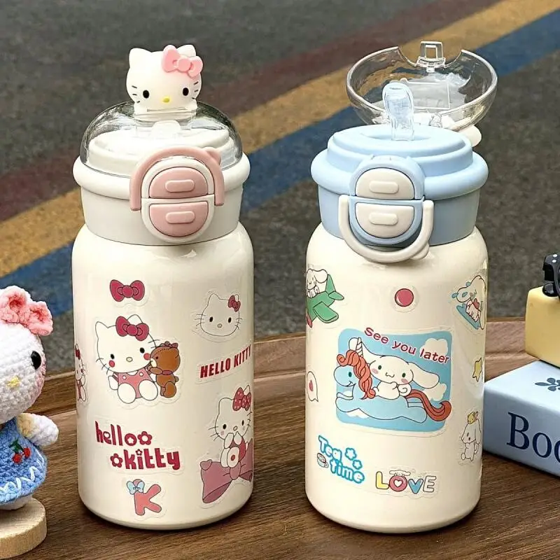 

Sanrio Cinnamoroll Hello Kitty красивая портативная милая детская студенческая чашка для горячей воды, чашка для холодных напитков Kawaii