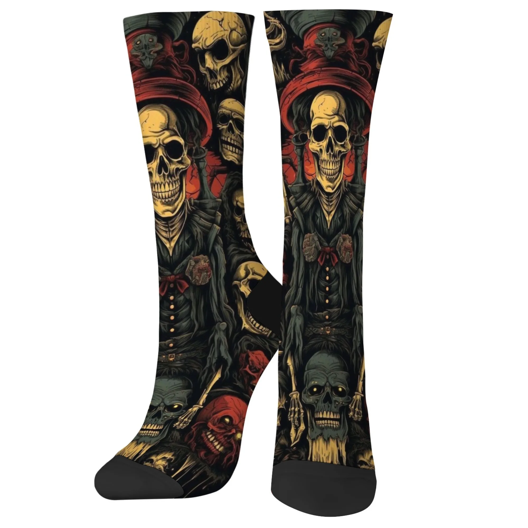 Dark Mask Skull พิมพ์ Gothic Crazy Party ถุงเท้าของขวัญ Casual แฟชั่นความแปลกใหม่สนุก Harajuku ลูกเรือถุงเท้าขี่จักรยานถุงเท้าบาสเกตบอล