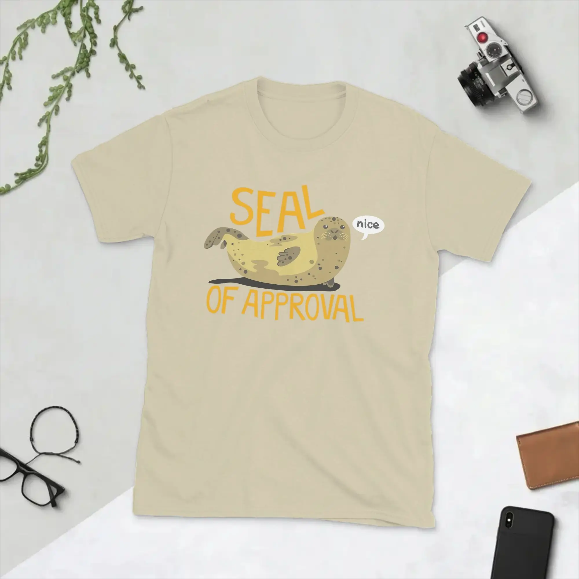 Seal of Approval Neil the Seal T-Shirts Men  Creative Pure Cotton Tees O Neck Short Sleeve T Shirts 4XL 5XL 6XL Tops