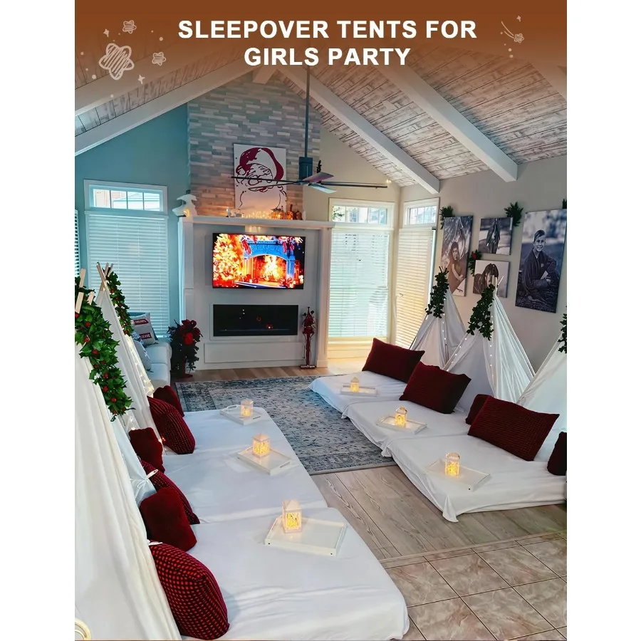2-pack tipi tent voor met opblaasbaar luchtbed licht binnen peuter sleeptenten kamertenten voor slaapfeest buiten spelen te
