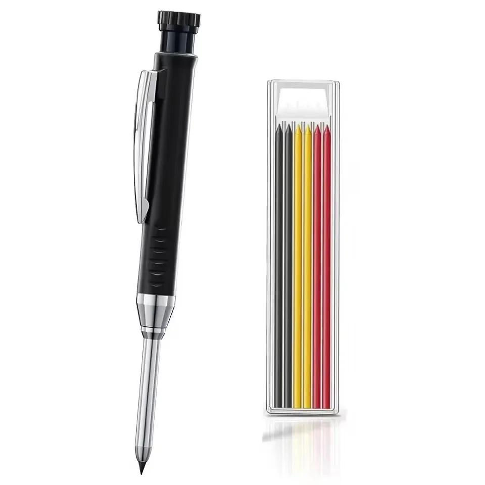Solide timmermanspotloodset Houtbewerkingsgereedschap Vulpotlood 5-kleuren Navulling Bouw Job Tools Timmerwerk Markering Kraspen