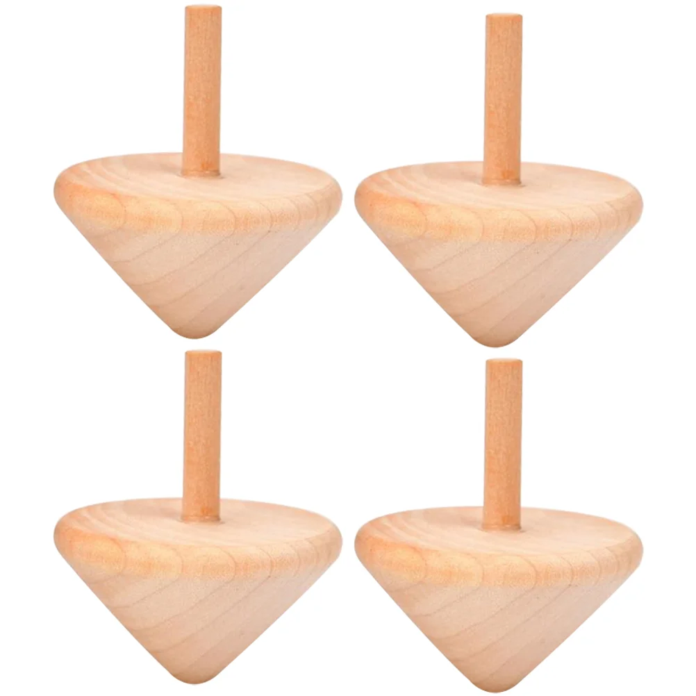 

4 Pcs Wooden Spinning Top Outdoor Toys Gyro Tops Jacket Kids Child for Children Portable Wear-resistant