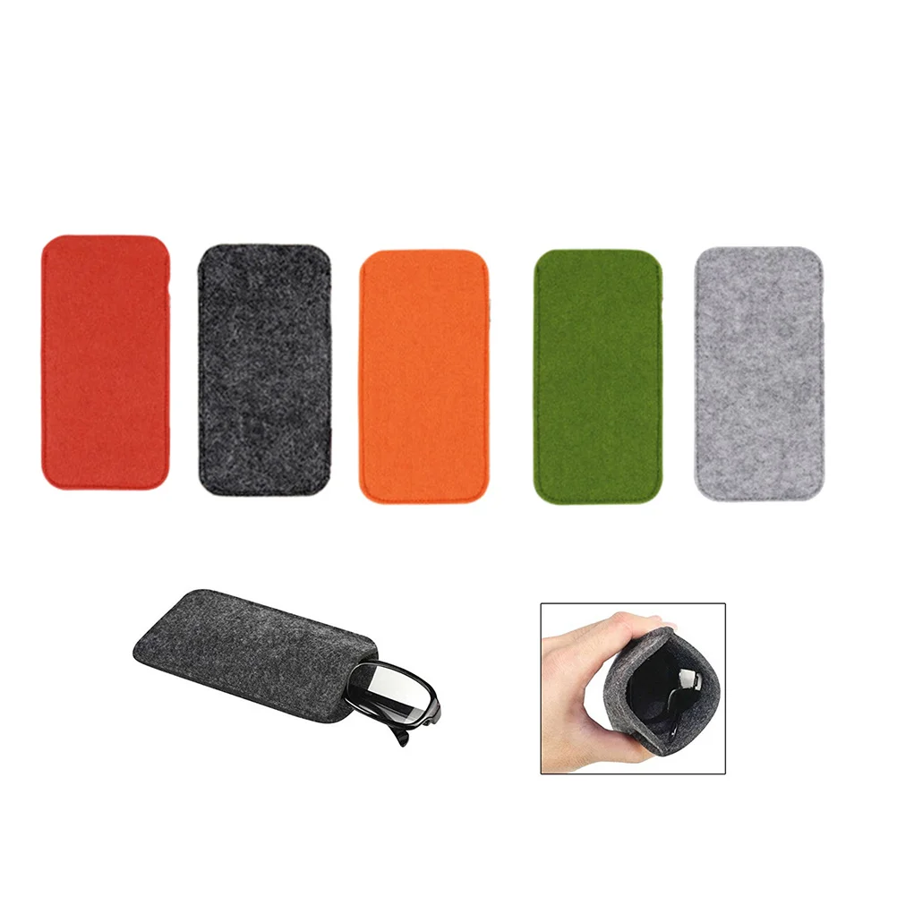 

5Pcs Felt Glasses Case Sunglasses Protector Durable Soft Portable Pouch for Reading Glasses Dark Gray