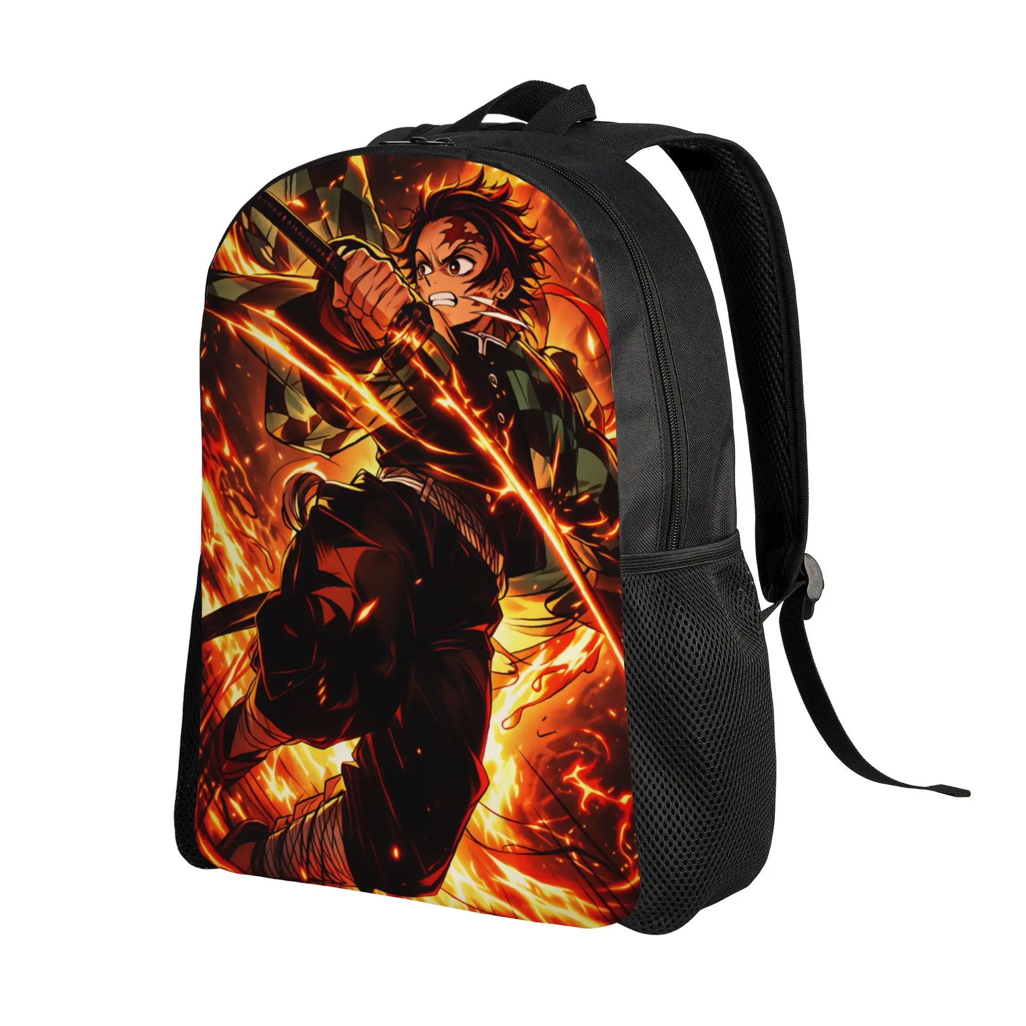 Kamado Tanjiro Backpack Demon Slayered Funny Backpacks Men Workout Durable High School Bags High Quality Rucksack