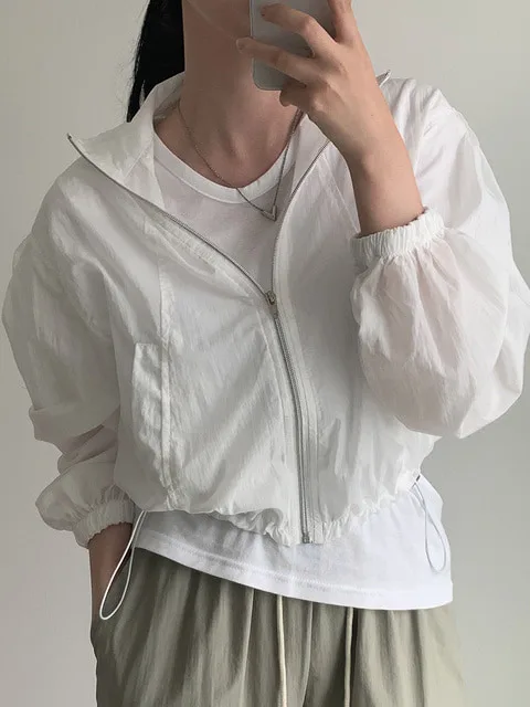 سترة نسائية أنيقة بأكمام طويلة وسحاب وحبل للربط، مناسبة للخريف، متعددة الاستخدامات ومريحة، بطول متوسط للمناسبات المختلفة #3