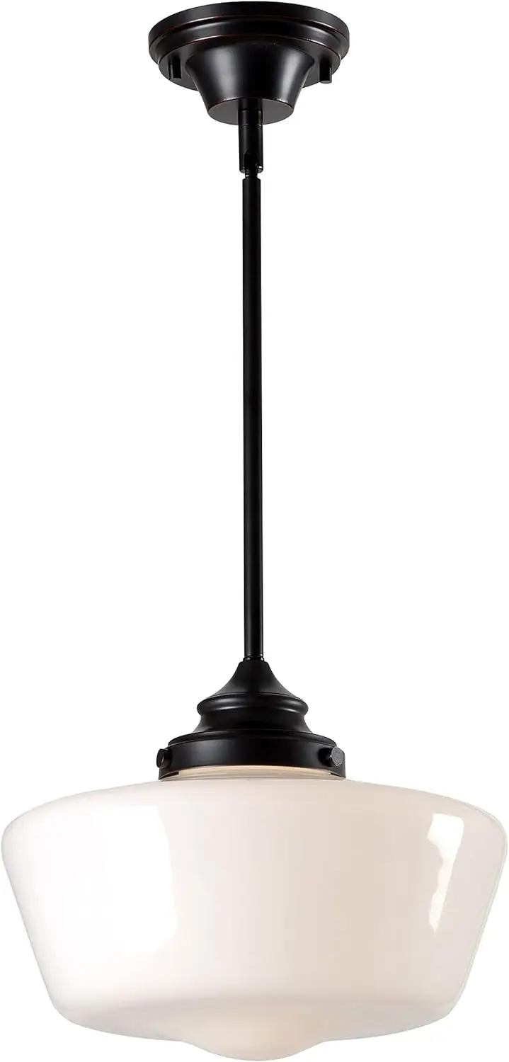 

Cambridge 1 Light Pendant with Blackened Oil Rubbed Bronze Finish, Rustic Style, 9.5" Height, 12" Width, 12