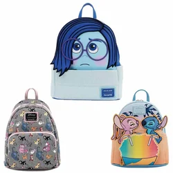 Disney Inside Out Sadness Cosplay Mini-Rucksack PU Leather Backpack Cartoon Lotso Stitch Fashion Cute Girl Storage Bag