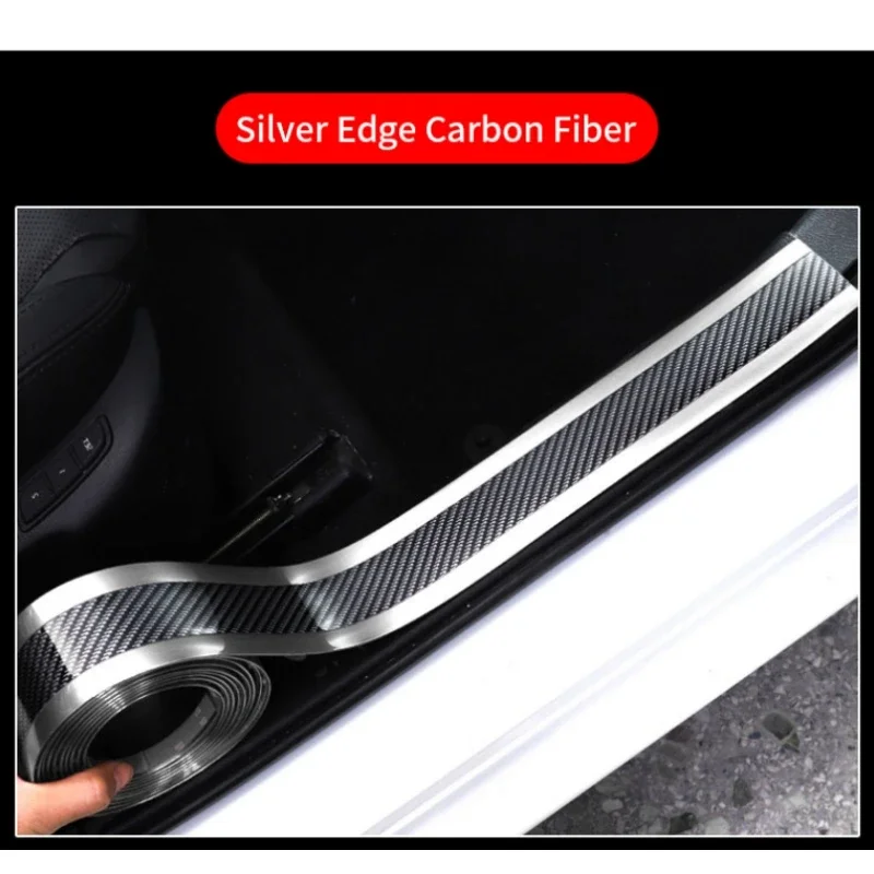 

Car Stickers 3D Carbon Fiber Rubber Protector Door Sill Sticker Auto Styling Cars Bumper Strip Protectors Exterior Accessories