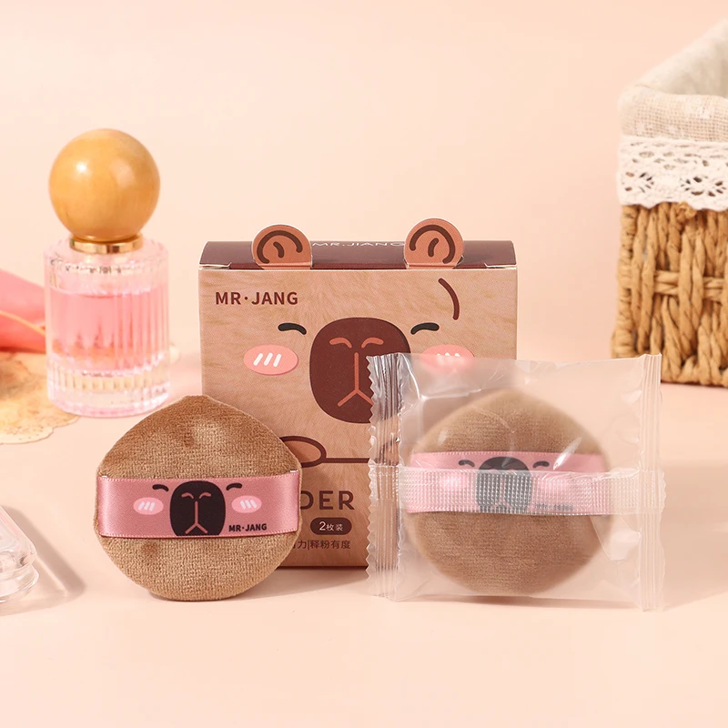 Cartoon Capybara Make-up Spons Bladerdeeg Concealer Superzachte elastische katoenen gezichtsbasis Cosmetische bladerdeeg Schoonheidstools