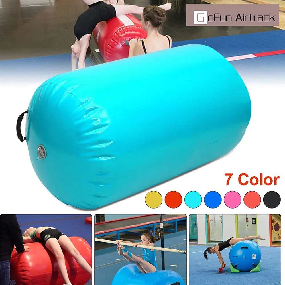 (Support DIY Size) Air Track Cylinder Roller for Gym Kids Training Inflatable Gymnastics Exercise Backflip Yogamat Holiday Gifts