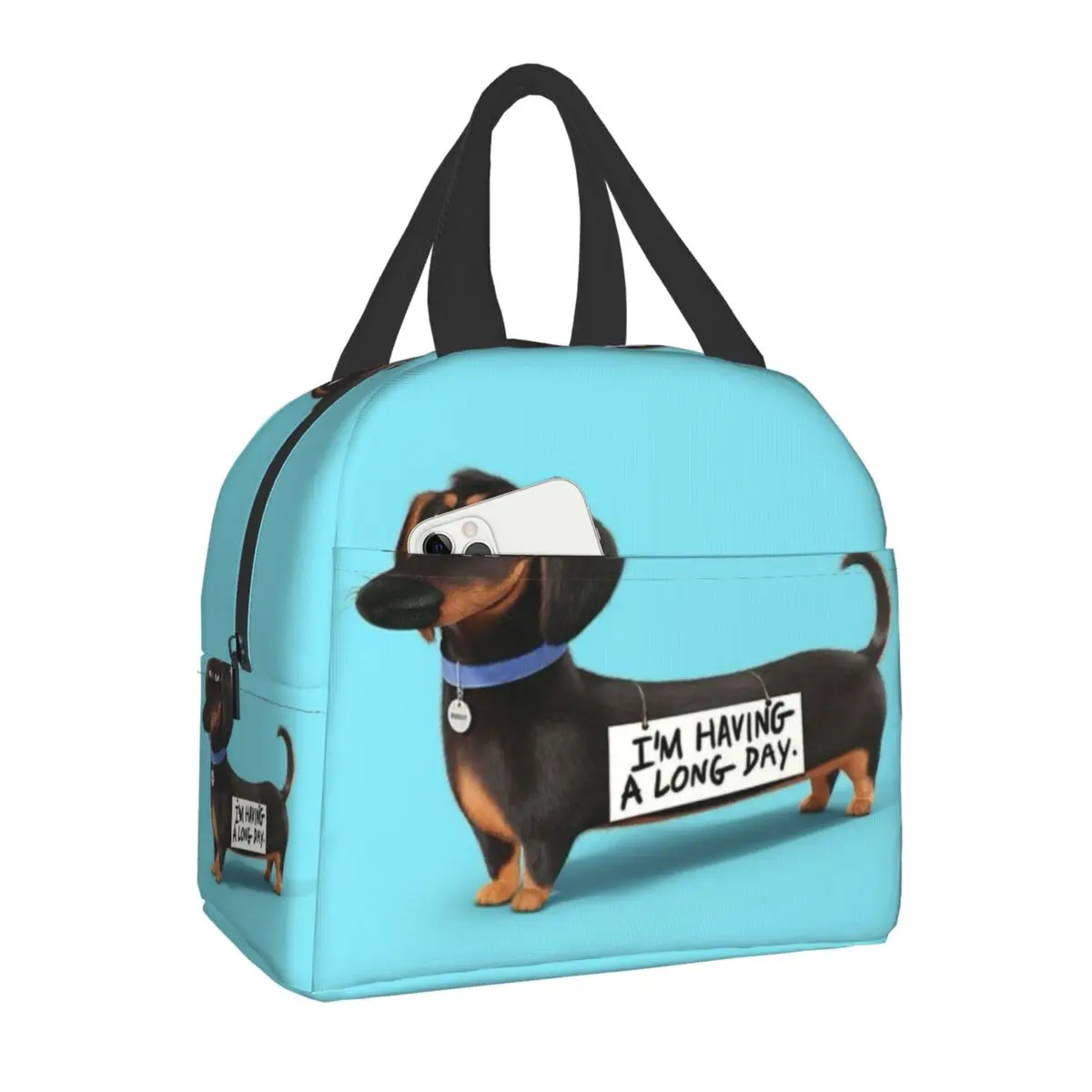 Dachshund Thermal Insulated Lunch Bags Women Wiener Badger Sausage Dog Resuable Lunch Container for Outdoor Picnic Food Box