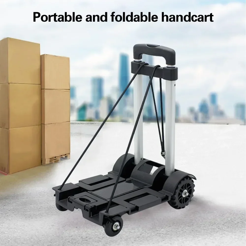 Portable Shopping Cart 2/4-wheels Folding Luggage Trolley Home Student Schoolbag Backpack Trolley Heavy Duty Truck Barrow