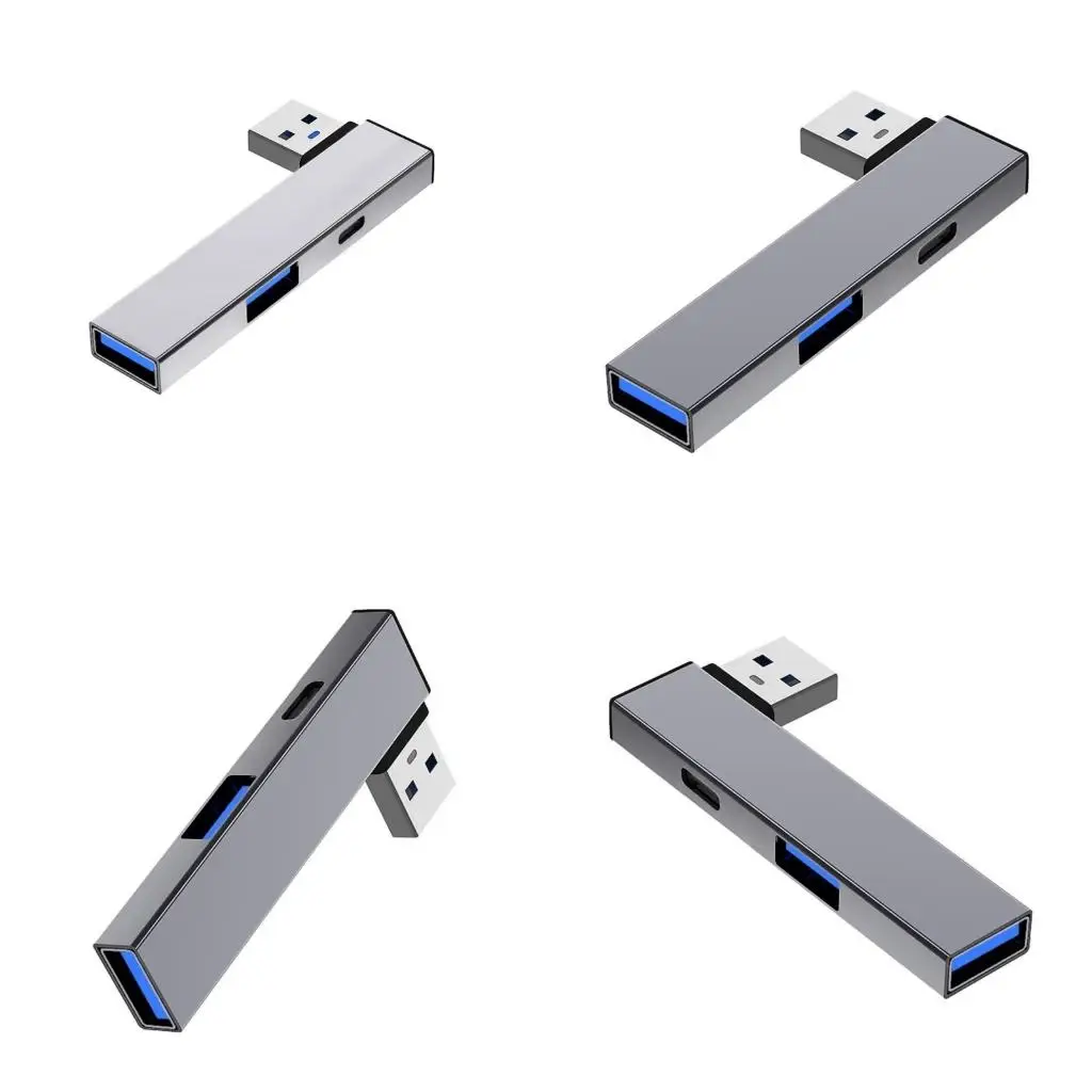 4 in 1 USB3.0 Hub with USB3.0,USB2.0Port USB to Type C+2USB Adapter USB Splitter 5Gbps USB C Data Port 480Mbps USB2.0