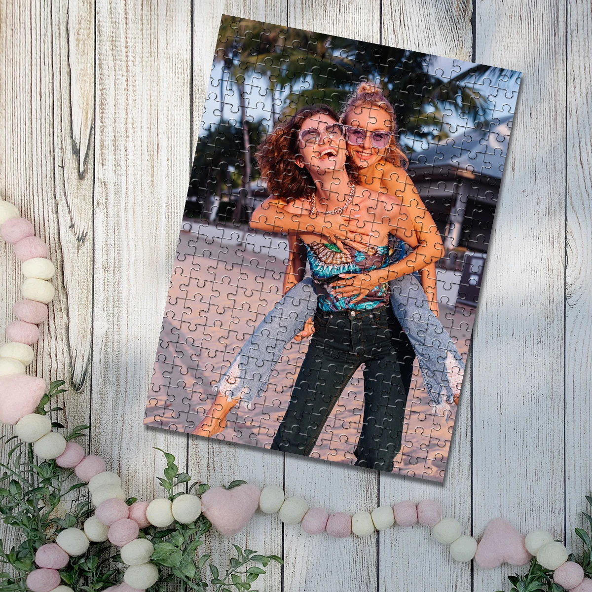 35/300/500/1027 Buah Puzzle Foto Kustom Yang Dipersonalisasi Teman Puzzle Foto Yang Dipersonalisasi untuk Pesta Liburan Pernikahan Ulang Tahun Valentin