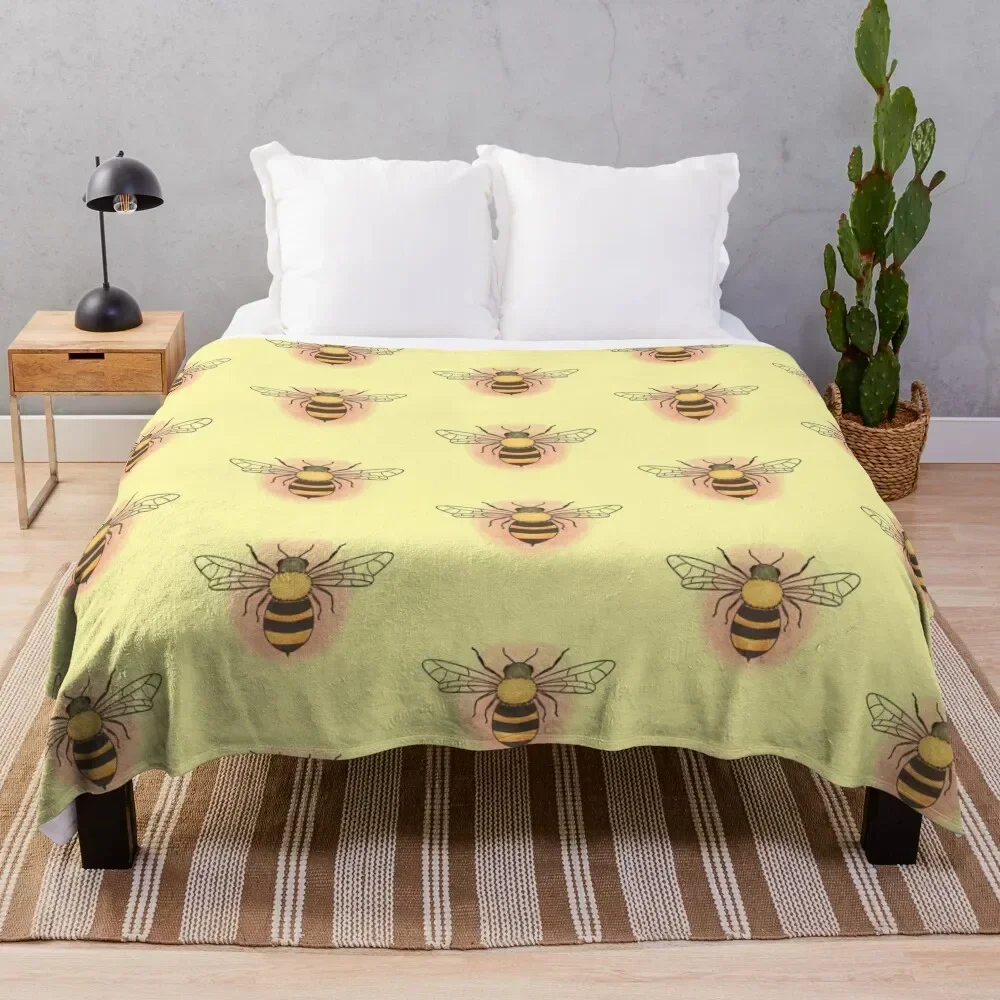 

Honeybee Throw Blanket Soft Home Decor Blanket for Couch Bedroom