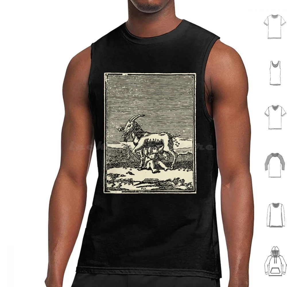 Suckling Goat Tank Tops Print Cotton Suckling Goat Pierre Le Sueur Humanely Kid Child Sucks Teat Udder Tit Milk Milking