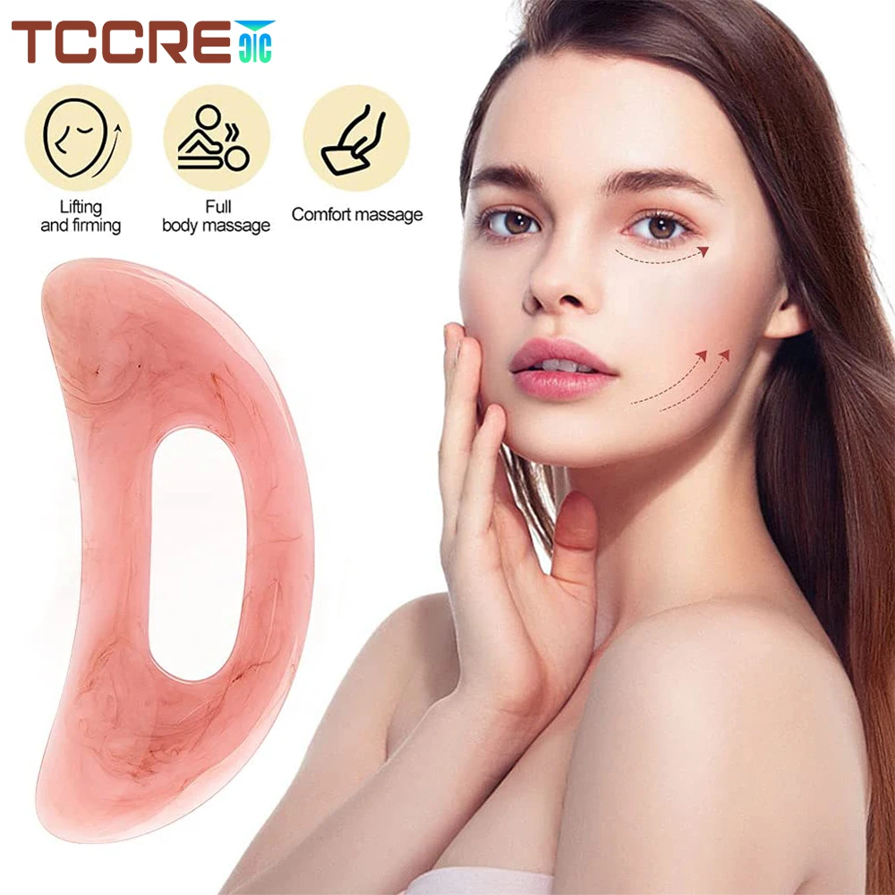 

2PCS Natural Resin Gouache Scraper Resin Gua Sha Board Back Neck Body Acupuncture Scraping Therapy Gua Sha Massage Care Tools