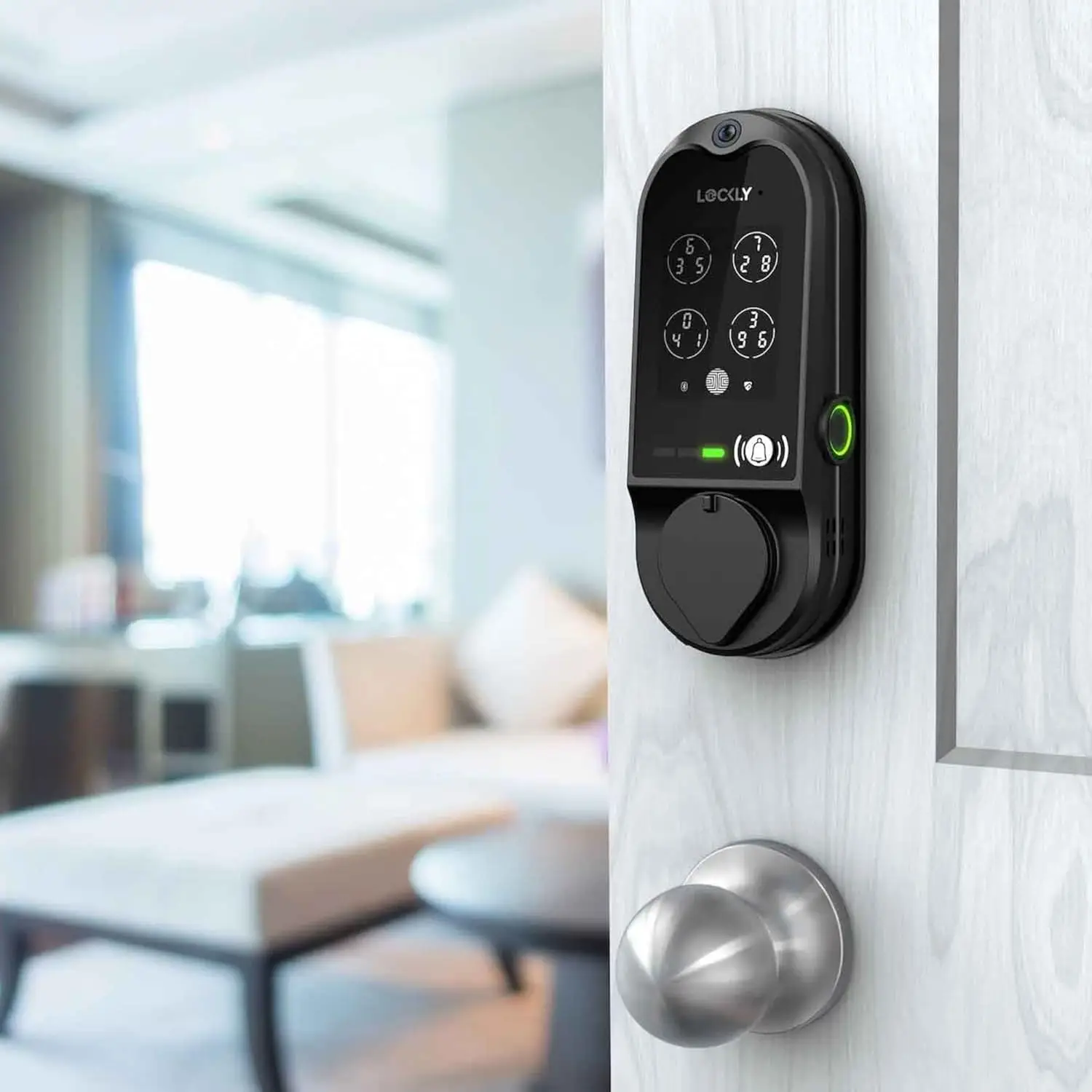 Vision Smart Lock, Serrature intelligenti per campanello video HD per porta d'ingresso, Serratura per impronte digitali, Tastiera touchscreen, Controllo app,