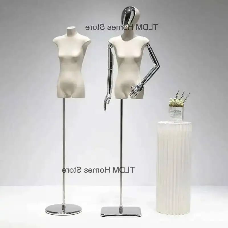 

Frame Clothing with Hand PU Window Store Female Mannequin Black Electroplated for Head and Bust Mannequins Iron Display Stand