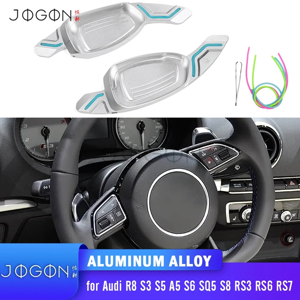 

Alloy Car Steering Wheel Modification Luminous Pick Shift Paddle Cover Trim Accessories For Audi A6 S6 A7 S7 C7 Q5 Q7 2013-2017
