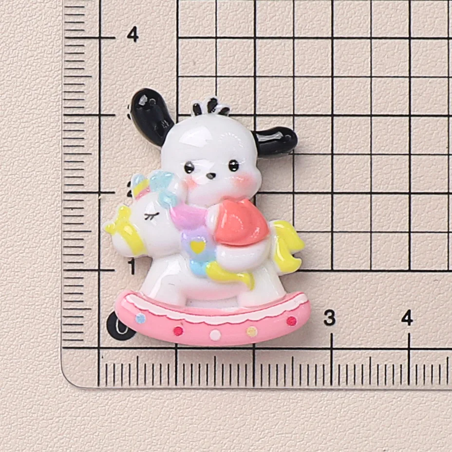 

5pcs Glossy Amusement Park Pochacco resin flatback cabochons diy jewelry making materials handmade junk case charms