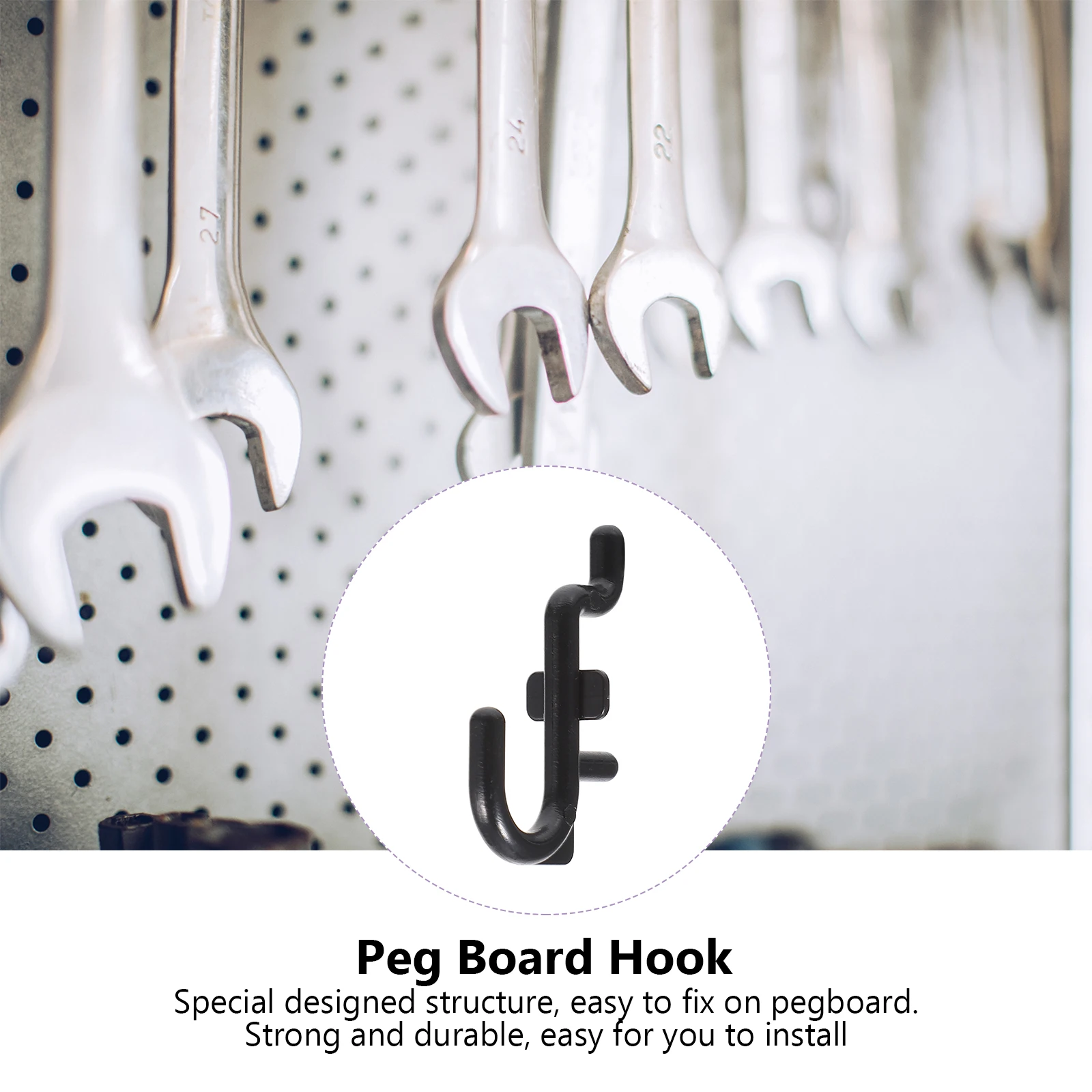 

100 PCS Hook Storage Rack Display Garage Organizing Hooks Small Shelf Hanger J Shape Utility Plastic Pegboard Accessory