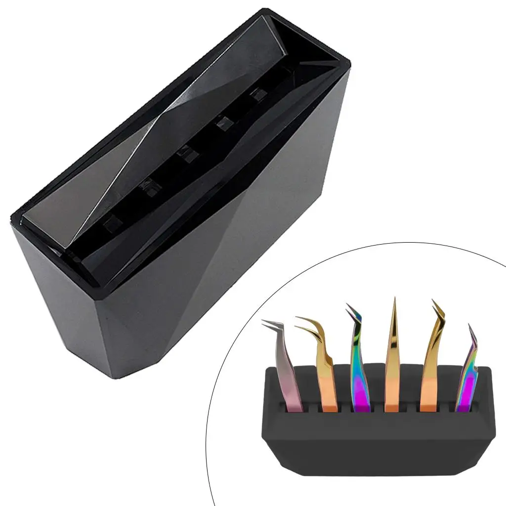 منظم ملاقط تمديد الرموش من الأكريليك لرف تخزين لأدوات ومستلزمات استوديو التجميل