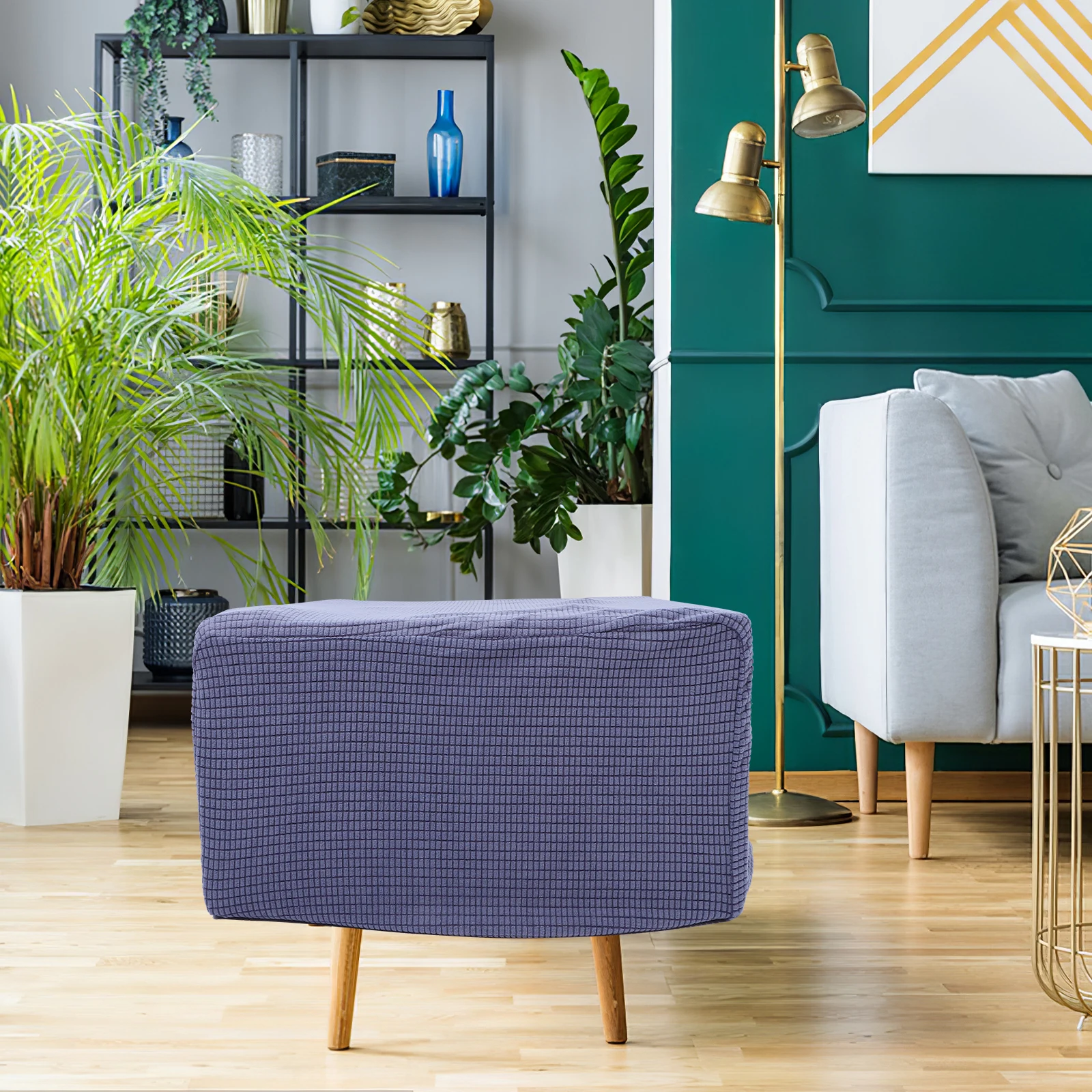 

Non-Slip Square Stool Cover Elastic Machine Washable Footrest Protector For Home Dorm Stretchable Chair Slipcover Sofa Cover