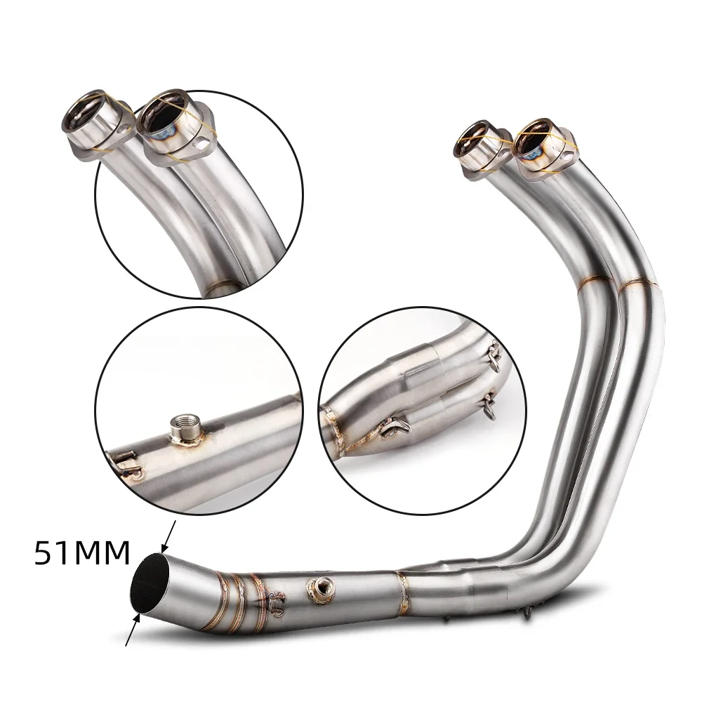 Slip-on Exhaust For Yamaha MT-07 FZ-07 MT07 FZ07 XSR700 2014-2023 Motorcycle Exhaust Front Header Pipe